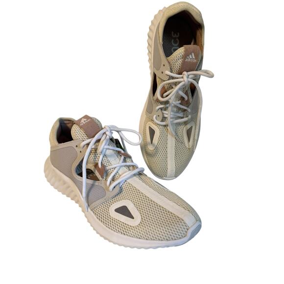 Adidas Bounce NEW Cutout Running Shoes beige off white sz 10 womens - Picture 2 of 9